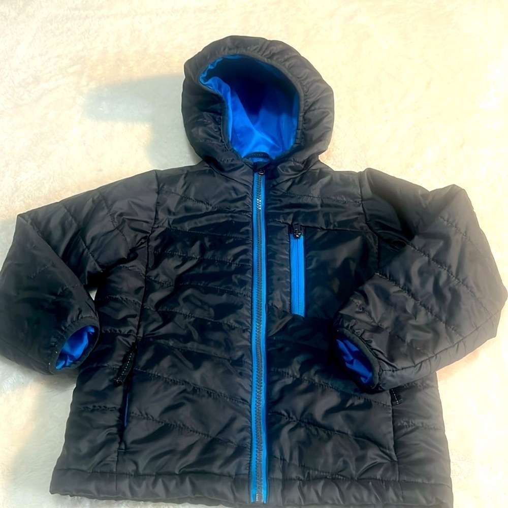 Lands’ End EUC Sz S (4) Black Puffer Jacket Full Zip Snow Outdoor Winter New